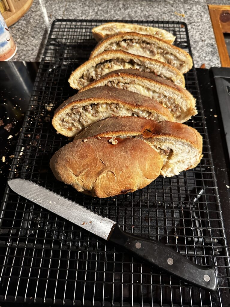 sausage bread sliced