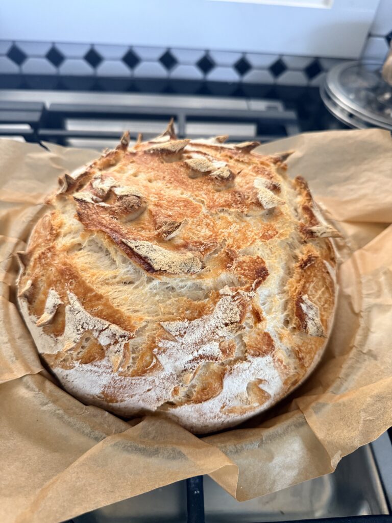 Sourdough Bread Loaf Rustic fresh break straight from the oven