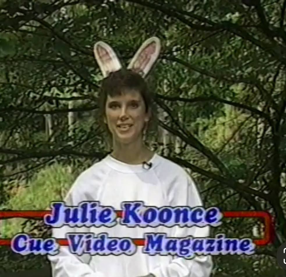 Throwback Halloween photo of Jules Morris in bunny ears
