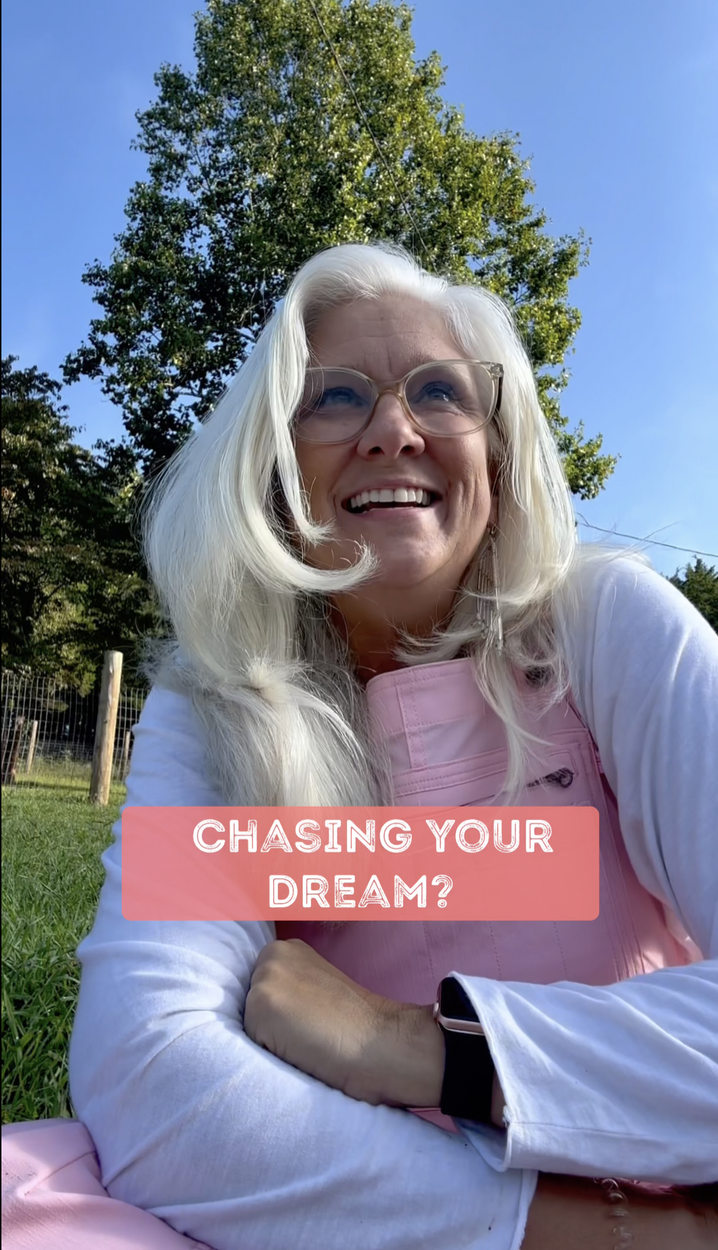 Jules Morris smiling outdoors in the pasture with text reading Chasing Your Dream